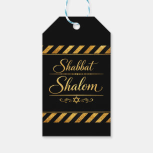 Shabbat Schalom jüdische Judaica Gold Schwarz Luxu Geschenkanhänger