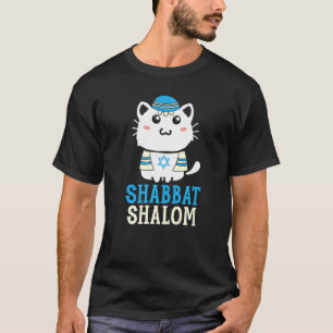 Shabbat Schalom Katze Heiliger Tag Judentum Jom K T-Shirt