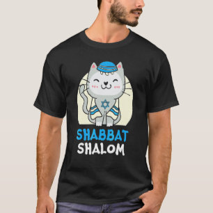 Shabbat Schalom Katze Heiliger Tag Judentum Jom Ki T-Shirt
