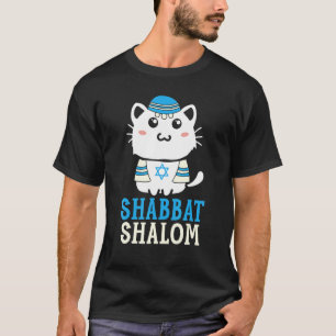 Shabbat Schalom Katze Heiliger Tag Judentum Yom T-Shirt