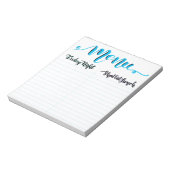 Shabbat Shabbos Menu Notepad Notizblock (Rotiert)