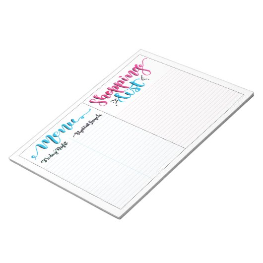 Shabbat Shabbos Menü Shopping List Notepad Notizblock (angewinkelt)