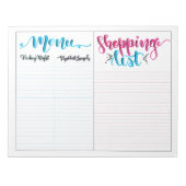 Shabbat Shabbos Menü Shopping List Notepad Notizblock (Vorderseite)