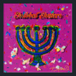 Shabbat Shalom  Acryl Wandkunst<br><div class="desc">Shabbat Shalom menora</div>