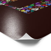 Shabbat Shalom aus Edelsteinen in allen Farben Fotodruck (Ecke)