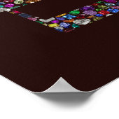 Shabbat Shalom aus Edelsteinen in allen Farben Poster (Ecke)