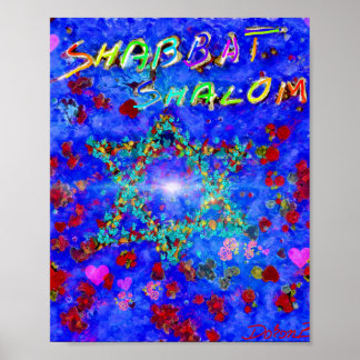 Shabbat Shalom-Blume Poster