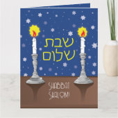 Shabbat Shalom Candles Gruß Karte (Vorderseite)