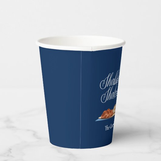 Shabbat Shalom Custom Blue Sabbat Dinner Pappbecher (Rechts)