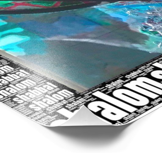 Shabbat SHALOM Fotodruck (Ecke)