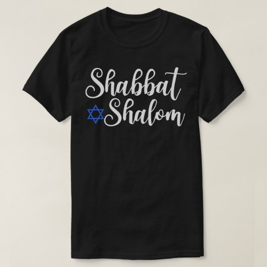 Shabbat Shalom für Shabbos oder Shabbat in hebrew T-Shirt (Design vorne)