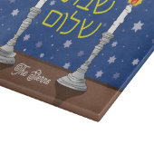 Shabbat Shalom Glass Challah Board 11"x8" Schneidebrett (Ecke)