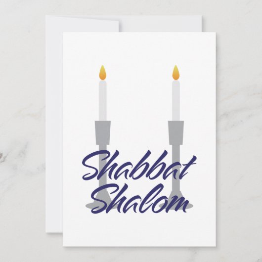 Shabbat Shalom Gruß und Kerzenschein Karte (Vorderseite)