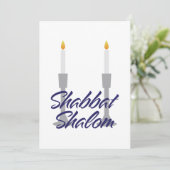 Shabbat Shalom Gruß und Kerzenschein Karte (Stehend Vorderseite)
