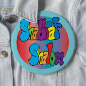 Shabbat Shalom Hippy Art Button (Beispiel)