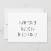 Shabbat Shalom Imitat-Rosen-Gold Dankeskarte (Rückseite)