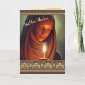 Shabbat Shalom Jüdische Kerzenausgabe Dankeskarte (Vorderseite)