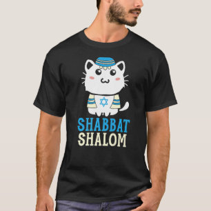 Shabbat Shalom Katze Judaismus am Heiligen Tag Jom T-Shirt