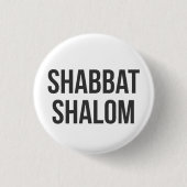 Shabbat Shalom Knopf Button (Vorderseite)