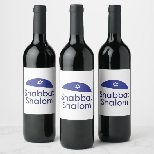 Shabbat Shalom Label Set Weinetikett (Flaschen)