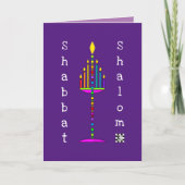 Shabbat Shalom Menorah Grußkarte Karte (Vorderseite)