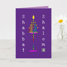 Shabbat Shalom Menorah Grußkarte
