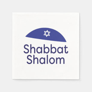 Shabbat Shalom Paper Napkin Serviette