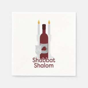 Shabbat Shalom Paper Napkin Serviette