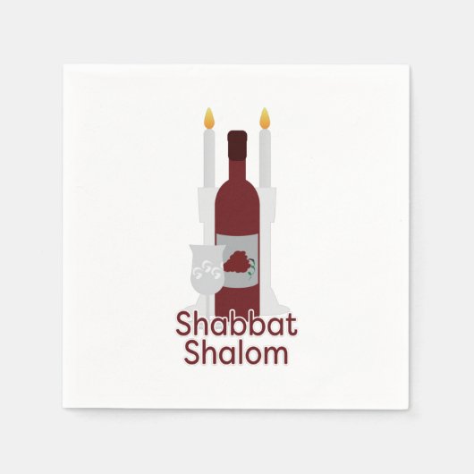 Shabbat Shalom Paper Napkin Serviette (Vorderseite)