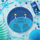 Shabbat Shalom Paper Teller - Blue Background (Party)