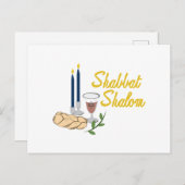 Shabbat Shalom Postkarte (Vorne/Hinten)