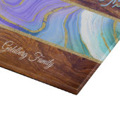 Shabbat Shalom Purple Teal Marble on Wood Effect Schneidebrett (Ecke)