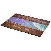 Shabbat Shalom Purple Teal Marble on Wood Effect Schneidebrett (Ecke)