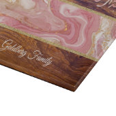 Shabbat Shalom Red Marble Holzeffekt verschmolzene Schneidebrett (Ecke)