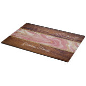 Shabbat Shalom Red Marble Holzeffekt verschmolzene Schneidebrett (Ecke)