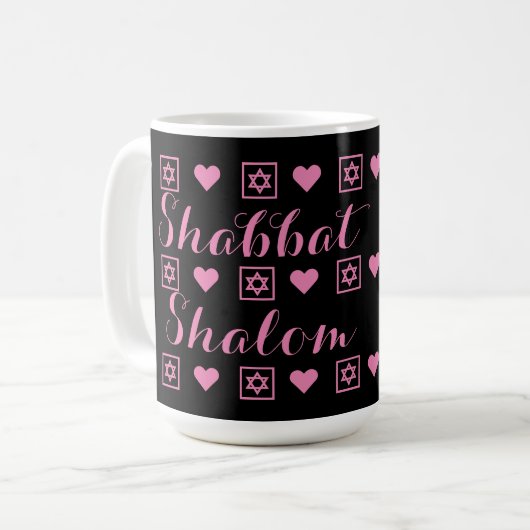 Shabbat Shalom Sabbat Kaffeetasse (Vorderseite Links)