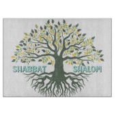 Shabbat Shalom Tree of Life Challah Schneidebrett (Vorderseite)