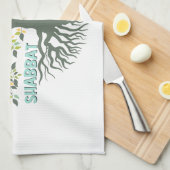 Shabbat Shalom Tree of Life Ez Hachaim Jüdischer Geschirrtuch (Viertel Falte)