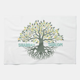 Shabbat Shalom Tree of Life Ez Hachaim Jüdischer Geschirrtuch