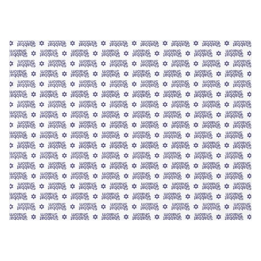 Shabbat shalom und Star of David Muster Tischdecke (Vorderseite (Horizontal))