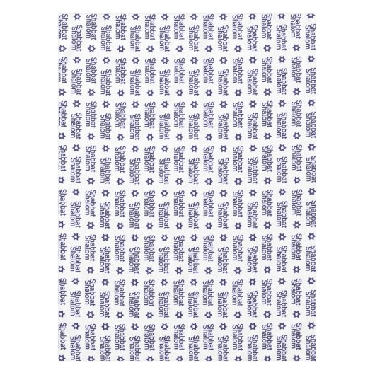 Shabbat shalom und Star of David Muster Tischdecke (Vorderseite)