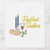 Shabbat Shalom Weinetikett (Einzelnes Label)