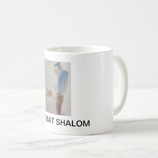 SHABBAT SHOLOM KAFFEETASSE (VorderseiteRechts)
