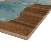 Shabbat und Yom Tov Blue Gold und Holz Glass Schneidebrett (Ecke)