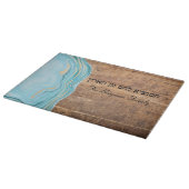 Shabbat und Yom Tov Challah Blue Aquamarin Wood Schneidebrett (Ecke)