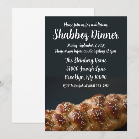Shabbos Dinner Shabbat Dinner Einladungen (Vorne/Hinten)