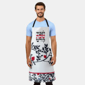 Shabbos Hebrew Bird, Tree & Pomegranat Papercut Schürze (Getragen)