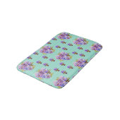 Shabby Aqua Pansy viola Blume Bath Mat Badematte (Schrägansicht)