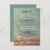 Shabby Beach Hochzeit RSVP Karte (Vorne/Hinten)