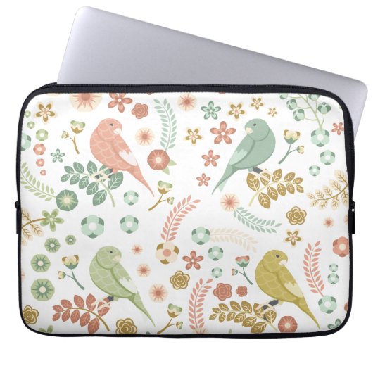 Shabby Birds & Branchen White Laptopschutzhülle (Vorderseite)